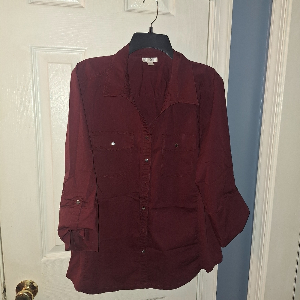 East 5th Burgundy Blouse**